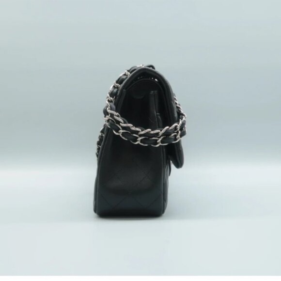 100% Authentic CHANEL CF Jumbo Black Leather Shoulder Bag - Picture 4 of 12